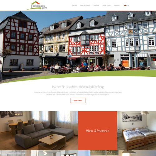 Vacation website with the title 'Ferienhaus Dietz'