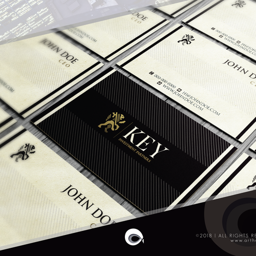 Key design with the title 'Business Card for Investment Mgmt Company'