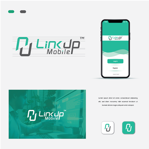Link design with the title 'LinkUp Mobile Logo'