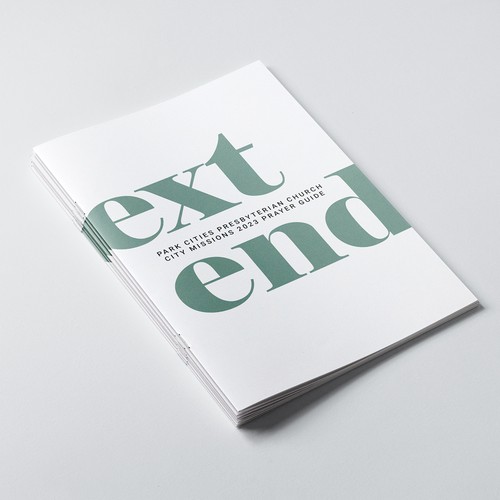 Whitespace design with the title 'Extend - Park Cities Presbyterian Church City Missions 2023 Prayer Guide'