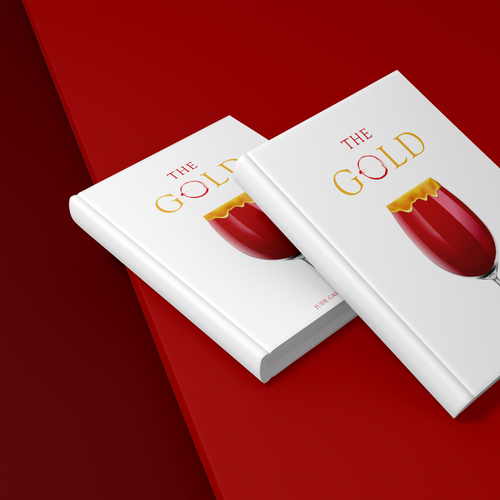 Golden book cover with the title 'The Gold - Novel about love, addiction, and creativity.'