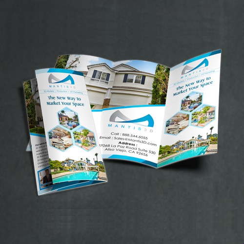 Folded design with the title 'brochure design'