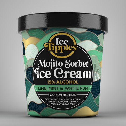 Ice cream packaging with the title 'Modern package design concept for ice cream'