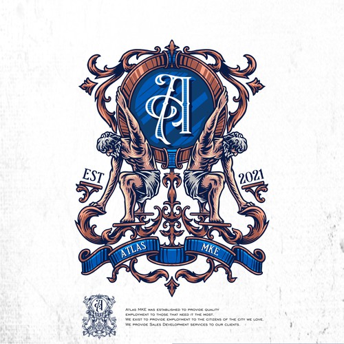 Atlas design with the title 'Coat of arms / crest atlas logo design'