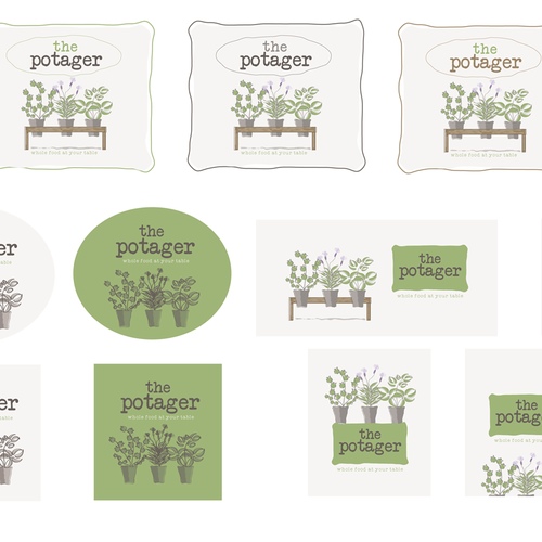 Illustrated logo with the title 'New logo wanted for the potager'