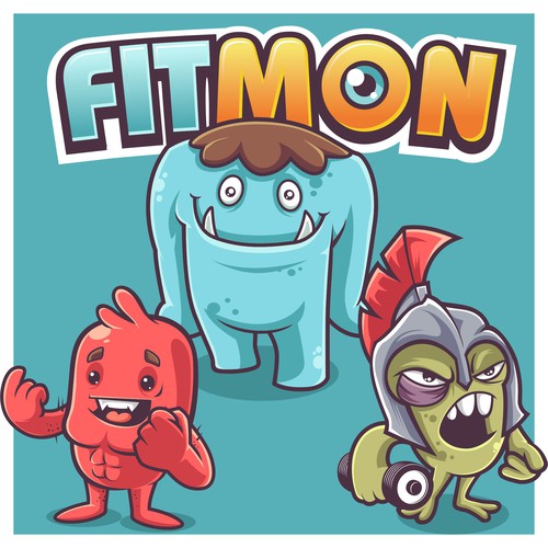 Monster logo with the title 'demon cute Monsters'