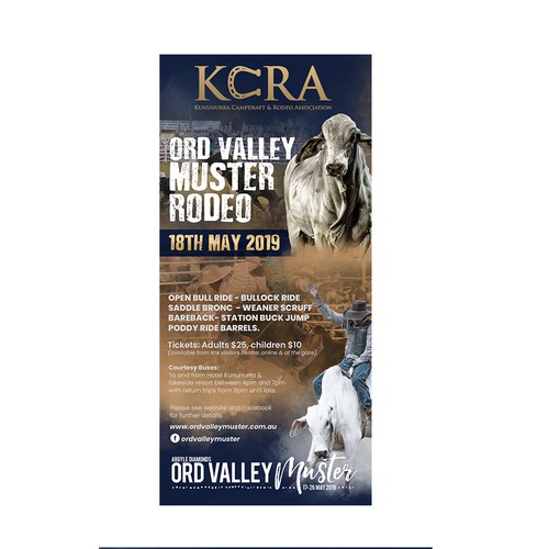 Rodeo design with the title 'Ord Valley Muster Rodeo Flyer Design'