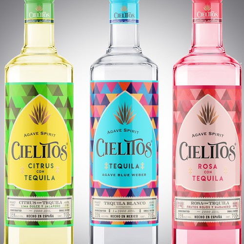 Tequila label with the title 'Cielitos Tequila'