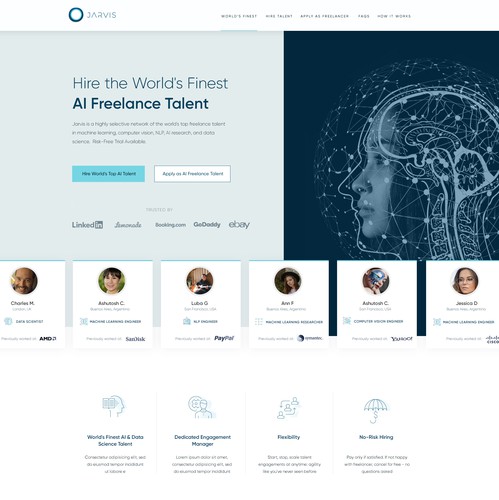 Illustrator website with the title 'Jarvis AI Freelance Talent '