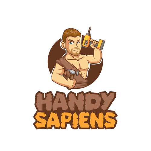 Handyman logo with the title 'handy man character logo design'