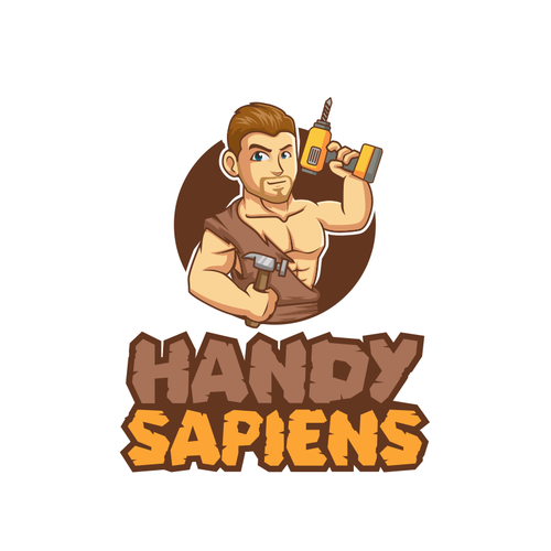 Handyman design with the title 'handy man character logo design'