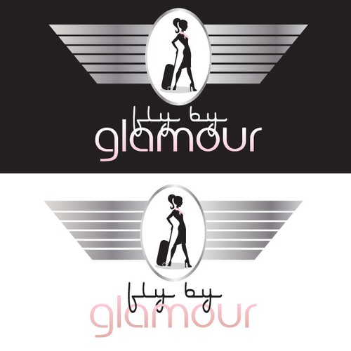 Glamorous logo with the title 'Fly By Glamour (Hair and Makeup w/ Aviation Theme) wants an amazing logo!'
