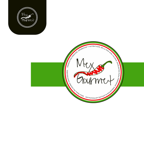 Pepper logo with the title 'Mex Gourmet'