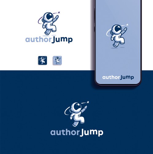Jump logo with the title '"authorjump" Logo Concept '