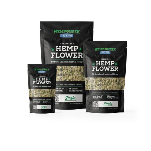 Hemp packaging with the title 'Hemp Geek - package design '