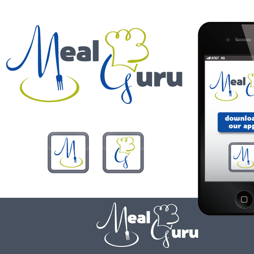 Meal logo with the title 'Create logo for new mobile cooking app'
