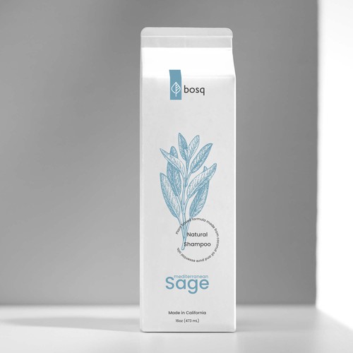 Milk design with the title 'Natural Shampoo'