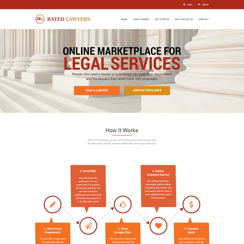 Theme website with the title 'Web Design for Lawyers Marketplace'
