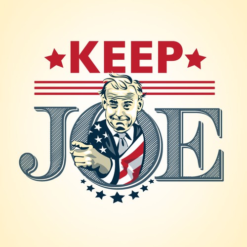 Portrait artwork with the title 'portrait of joe biden for a mock political ad'