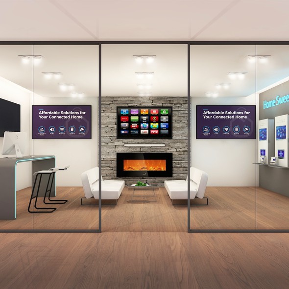 Showroom design with the title 'Interior design - Connected Home Showroom'