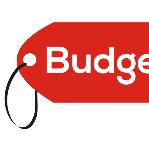 Budget design with the title 'budgetlego.com - Logo for a new online retailer devoted to LEGO'