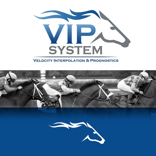 Horse stable logo with the title 'Logo for horse racing performance predicting software'