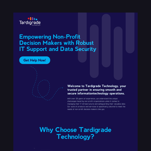 Solid design with the title 'Landing Page Design for an IT Company'