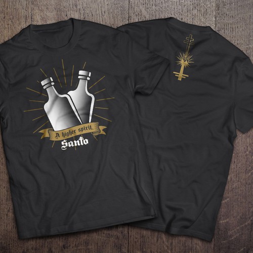 Tequila design with the title 'Diseño de playera para Santo Tequila'