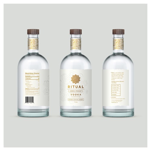 Craft packaging with the title 'Non alcoholic Vodka'