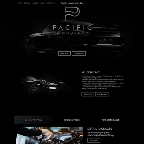 Weebly design with the title 'Square website design for Pacific Auto Spa'