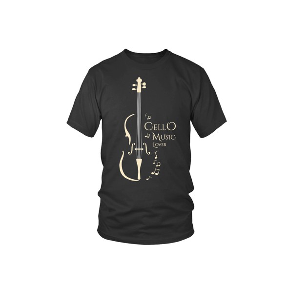 Minimalist t-shirt with the title 'Cello t-shirt design modern and clean'