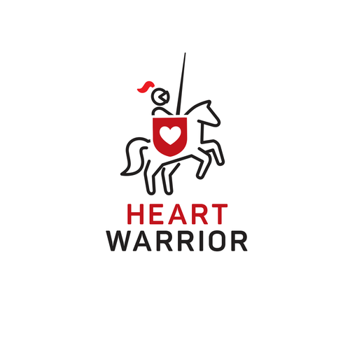 Knight logo with the title 'Heart warrior logo'