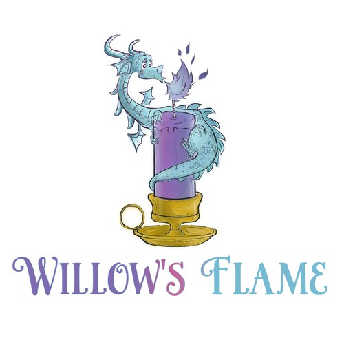 Wax logo with the title 'Illustrative Dragon on a Soy Candle Logo'