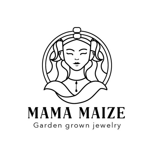 Woman face logo with the title 'Concepto Diosa del Maíz'