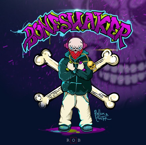 Graffiti design with the title 'BONESHAKER '