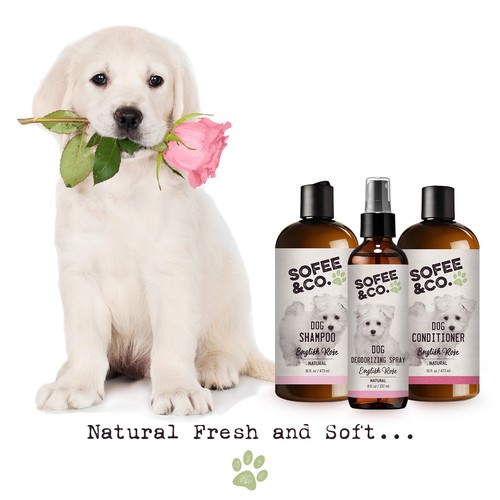 Pet label with the title 'Sofee & CO English Rose'