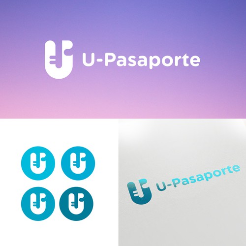 Gestalt logo with the title 'A new look logo for U-Pasaporte'