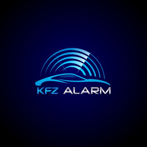 Security logo with the title 'a slick Aston Martin Silhouette for KFZALARM'