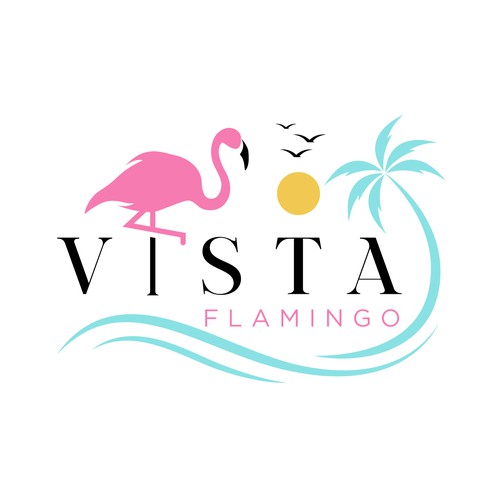 Traveling design with the title 'Logo design concept for Vista Flamingo'
