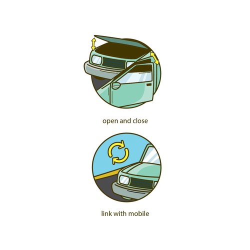 Automotive illustration with the title 'icon'