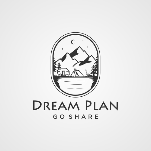 Tent design with the title 'bold logo concept for DREAM PLAN'