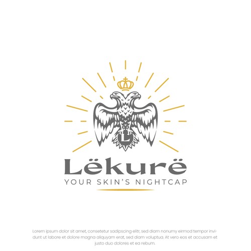 Heraldic logo with the title 'Two Head Eagle Logo for Lëkurë'