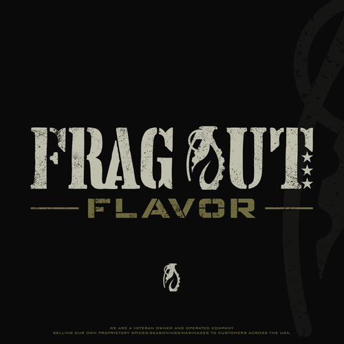 Army design with the title 'Logo design for Frag Out Flavor'