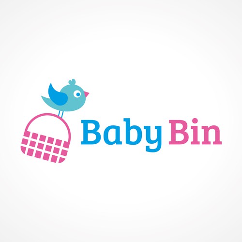 Diaper logo with the title 'Baby Bin logo'