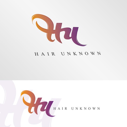 Hair salon design with the title 'Typography hair logo concept'