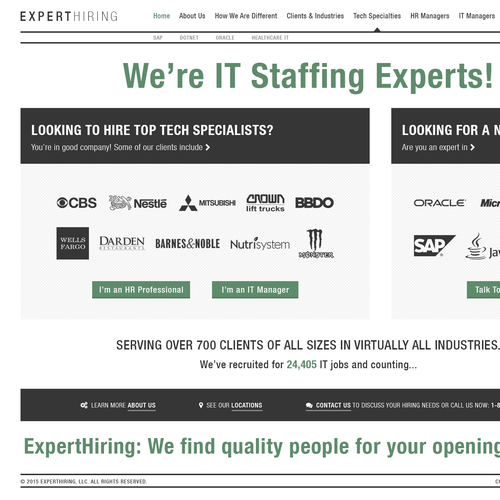 Newspaper design with the title 'ExpertHiring'