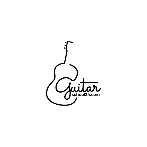 Literal logo with the title 'Minimalist logo for guitar school'