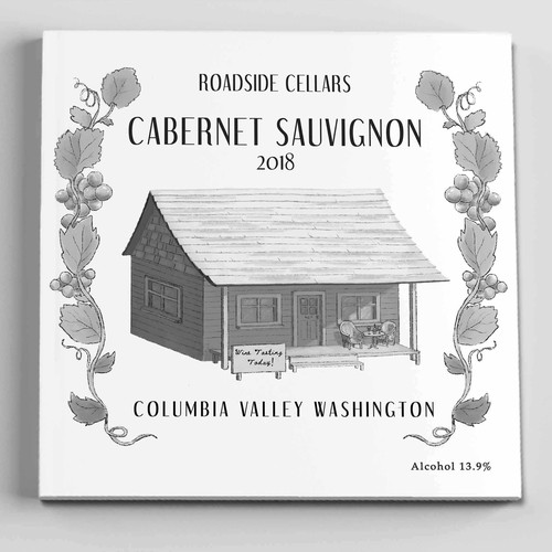 Grape label with the title 'Wine Bottle Label Design'