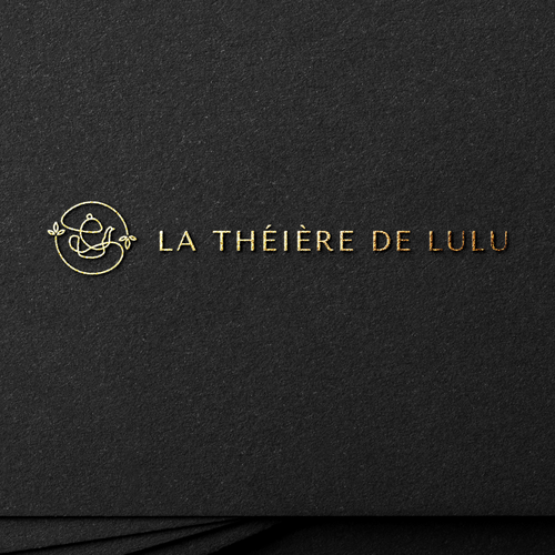 Teapot design with the title 'Abstract monoline design for La Théière de Lulu'