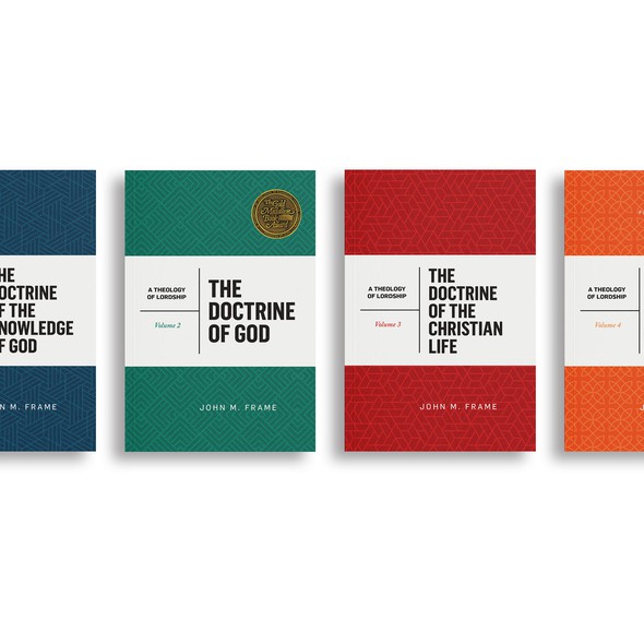 Geometric book cover with the title 'Book cover series "A theology Of Lordship"'